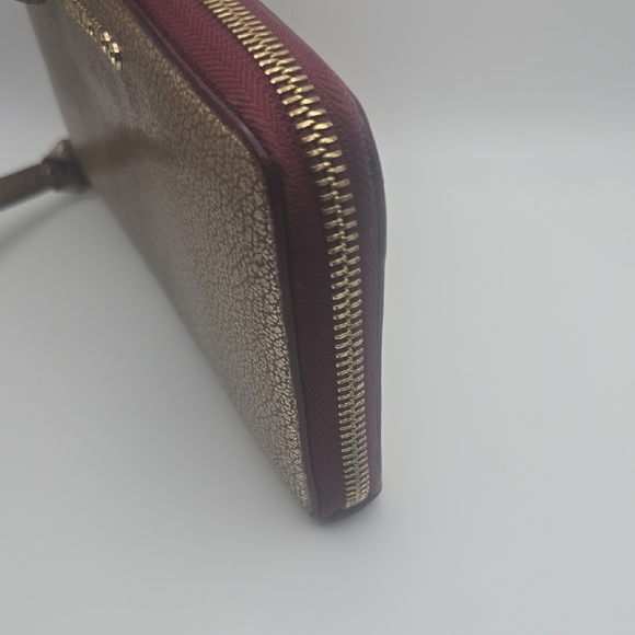 Jimmy Choo Metallic Gold & Burgundy Animal Print Long Wallet (VERY GOOD)❤️✨️ - Picture 7 of 11